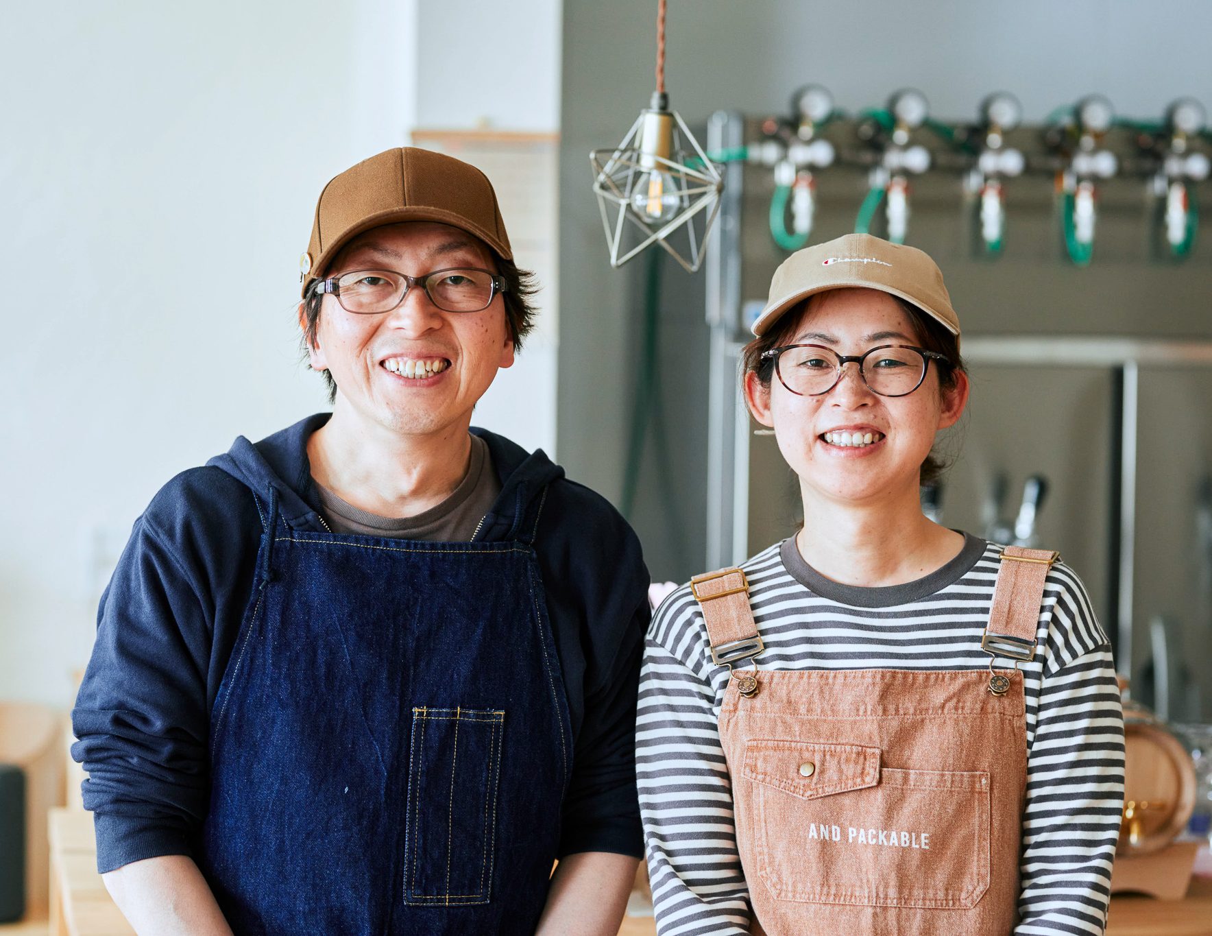 しもかわ森のブルワリーのオーナー夫妻、中村隆文さんと紀久美さん